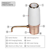 Electric Wine Aerator Pourer Automatic Smart Decanter Dispenser Rechargeable with Micro-USB Cable B V1369-AZ3-W-11288