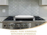 Kitchen Storage Rack Stainless Steel Silver for Induction Cooker V1366-AZ2-W-19325