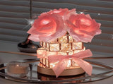 Pink Rose LED Crystal Flower Table Lamp - USB Rechargeable Touch Control Night Light V888-ELOSUNG22953