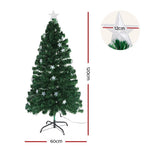 Jingle Jollys 1.2m Christmas Tree Optic Fibre LED Xmas tree Multi Colour XM-TR-LED-4F-GR