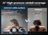 12" Rain Shower Head Set with 3-Mode Handheld Brass High Pressure WELS Chrome SHOWER-B-B2-SQ-12-SI
