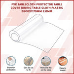 PVC Tablecloth Protector Table Cover Dining Table Cloth Plastic 2800x1170mm 2.0mm V63-838811