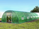 Green Fingers Greenhouse 9x3x2M Walk in Green House Tunnel Plant Garden Shed Dome GH-WALK-F-900X300X200-GN-AB