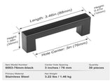 30 Pack Cabinet Pulls, 3in / 76mm Center to Center Slim Square Kitchen Cabinet Drawer, Stainless V952-CJLSBXGPS30PMEPXWV0