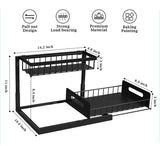 2-Tier Under Sink Organizer and Storage - Heavy Duty Metal Pull-Out Cabinet Organizer, L-Shaped V888-ELOSUNG18458
