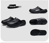 Men's Summer EVA Crocs with 3 Color Options - Breathable, Non-Slip, Comfortable Beach & Casual V1132-NSTTX2-BLACK-44.5-45
