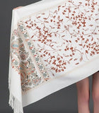 European-American Style Auspicious Embroidered Shawl Scarf, High-End Autumn & Winter Warm V1232-FXRPJ005