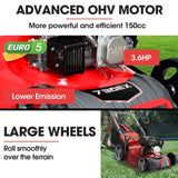 BAUMR-AG 18" 150cc Lawn Mower, 8 Heights, Steel Deck, Cup Holders, 4-Stroke Petrol Lawnmower - 730EX V219-MOWPPRBM18PA