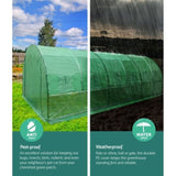 Green Fingers Greenhouse 6x3x2M Walk in Green House Tunnel Plant Garden Shed Dome GH-POLY-E-60X30-GR-D-AB