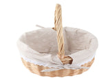 Rattan Storage Basket Hand Made Oval Picnic Storage Basket for Indoor Outdoor 28x26x20cm Daisy V1294-YM0901-210319AH04-1