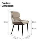 Orange Brown Italian Minimal List Dining Chairs PU Retro Chair Cafe Kitchen Modern Metal Legs x2 V255-I-DICHAIR-DR-OR