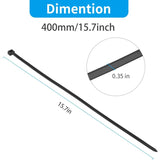 100 Pieces White Large Cable Ties, Extra Long 400Mm X 9Mm Cable Tie Nylon Uv Resistant, 80 Kgs Heavy V1188-MS-227-1672