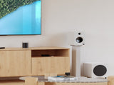 Kanto REN 200W Powered Bookshelf Speakers with HDMI ARC, USB-C, and Bluetooth 5.3 - Matte White, V398-KO-RENMW-I