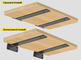 12 inch Black Hidden L Shelf Bracket Iron Floating Shelf Brackets Rustic V1107-117-69629-BLK-4PACK