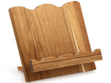 Wood Cookbook Stand, Wave Edge and Adjustable Angle, Premium Acacia Wood Construction, Hands Free V1369-AZ3-W-12071