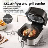 Devanti 5.5L Air Fryer & Grill LCD Fryers 1500W AF-K-J-6L-SS-BK