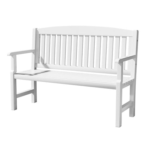 Gardeon Outdoor Garden Bench Wooden 2 Seater Lounge Chair Patio Furniture White ODB-4412W-WH