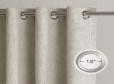 2 Pack Beige 100% Blackout Linen Curtains, Thermal Insulated Grommet Drapes for Bedroom and Living V1189-LC-AMZ-00231