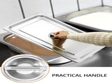 Full Size Stainless Steel Steam Table Pan Cover with Handle - Set of 2, Durable Lid for Steam Pans V1258-DP02-C-2169