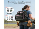 Tool Backpack, 56 Pockets, Heavy-duty Tools Storage Organizer Work Bags with Laptop Compartment & V952-GJBBSLD1012I9UUIW001V0