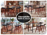 Artiss 5Pcs Bar Table and Stools Set Dining Desk Kitchen Chairs Cafe Pub Wood BA-TAB-SET-077X4-BK