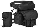 Black Outdoor Tactical Military Leg Bag - Durable Multi-Pocket Utility Waist Pack V888-ELOSUNG12934