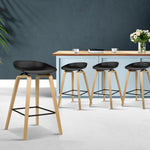 4x Artiss Bar Stools Kitchen Counter Stool Dining Chairs Wooden Black BA-TW-8801-BKX4