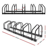 Weisshorn 5 Bike Stand Rack Bicycle Storage Floor Parking Holder Cycling Black BIKE-5-BK