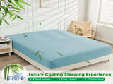 4 Piece Ultra Soft Bamboo Breathable Sheet Set -Hotel 2000TC Breathable Bed Sheets Set with 37 V1317-BAMBOO-AUK-4JT-SKY-BLUE