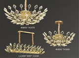 BAMDECOR C3348 Modern Luxury Crystal-leaf Chandelier LED Fashion Creativity Pendant Ceiling V255-BAM-C3348-60