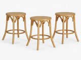 Artiss Bar Stools Set of 3 Kitchen Wooden Bar Stool Dining Chair 65cm BA-L-RA-B13-NAX3