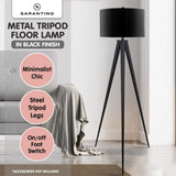 Sarantino Minimalist Modern Tripod Floor Lamp Black LMP-MLM-731-BK