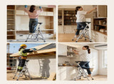 3 Step Ladder, Folding Step Stool with Wide Anti-Slip Pedal and Comfort Handgrip, 150 kg Capacity V952-LHJBGTSB00002PVUB001V0
