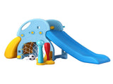 Keezi Kids Slide Set Baseball Bat Basketball Hoop Outdoor Playground 120cm Blue KPS-SLIDE-BASEBALL-BU
