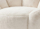 Levede Bean Bag Chair Faux Rabbit Fur Floral Shaped Reading Sofa Chair White BEAN1014-AU