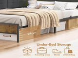Walnut Single LED Corner Bed Frame in Black with 2 Storage Drawers and Charging Station V178-59294