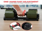 Powertrain Eon Dial Up 45KG Adjustable Dumbbell - Green DMB-B14-045-GN-1