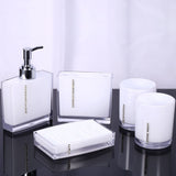 5PCS Suit Acrylic Bathroom Accessories Set Bath Cup Toothbrush Holder Soap Dish V1294-YM0722-JYJJ19607-5