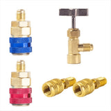 R410a 3Way AC Diagnostic Manifold Gauge Complete Set for R134A R410A R22 with Hose Adapters Quick V1369-AZ3-W-11486