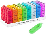 Monthly Pill Organizer 4 Times a Day, 30 Day Pill Organizer with Daily Pill Box Organizer, One Month V1259-DP01-A-2385