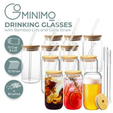 Gominimo 16Oz 12pcs Mason Jar Drinking Glass with Lid and Straw Tumbler Cup Can V227-3720262008171