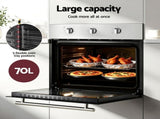 Devanti 60cm Electric Built In Wall Oven Stainless Steel 70L Silver BIO-C-5F-M7B-SS