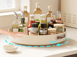 Creamy White Rotatable Round Tray Countertop Multi Purpose Storage Tray Rotating Storage Rack V1294-YM0901-3117230253111