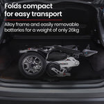 EQUIPMED Electric Folding Wheelchair, Folding, Motorised, 2x250W, Long Range, Power Mobility Scooter V219-HELWLCEQPKS6A