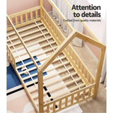 Artiss Bed Frame Wooden Kids House Frame Oak ROCK WBED-F-HOUSE-ROCK-S-WD-AB