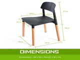4X Retro Belloch Stackable Dining Cafe Chair BLACK V274-FT-J919-BK4