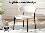 Artiss Dining Chairs Set of 2 Sherpa Boucle White DINC-B-W01-WHX2