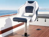 Seamanship Captain Bucket Boat Seats Flip Up Bolster Swivel 15cm Padding with Adjustable Pedestals BS-B-HELM-WB-60-5575