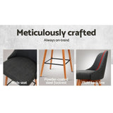 Artiss 2x Bar Stools Swivel Seat Wooden Charcoal BA-TW-8125-CHX2