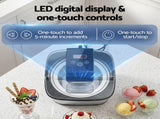 Devanti Ice Cream Maker Machine 2L Homemade Gelato Sorbet Frozen Drinks Sliver ICM-A-SFS02-BK